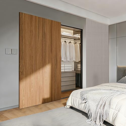 Souyou 36 Concealed Sliding Barn Door Hardware Kit | with Soft Close Mechanism for 28-32 Passage Opening, Hidden Sliding Door Hardware, Floating Wall Mounted (NO Door)
