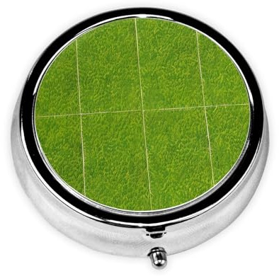 Green Grassland Pillendose mit 3 Fächern, eine tragbare Medikamentendose für Vitamine, Medikamente, Fischöl und Nahrungsergänzungsmittel.