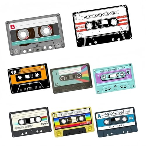8 Stück Credit Card Skin Aufkleber,Audio Tape Debit Card Skin Stickers wasserdicht PVC-Aufkleber Personalisierte DIY Debitkarte für Kreditkarten Bankkarten EBT-Transportkarten,Bus,ID