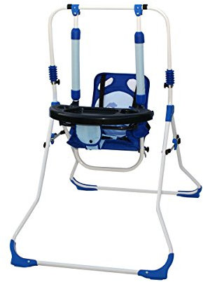 2in1 Skyline Kinderschaukel Babyschaukel Babywippe Zimmerschaukel Gartenschaukel Indoor Outdoor Baby Schaukel Hochstuhl in einem Sicherheitsgurt mit Bügel zusammenklappbar Drinnen Draußen (Flugzeug)