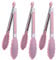 MSY BIGSUNNY Set di 3 Mini Pinze da Cucina da Portata in Silicone, Rosa, 17,8 cm