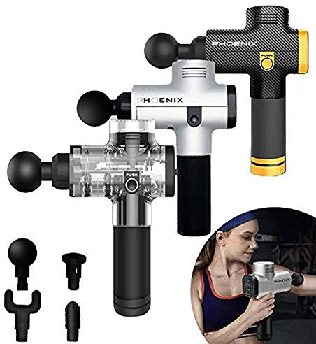 LEILEI Phoenix A2 Massage Gun UK Deep Tissue Muscle Massager Gun with 3-Speed Adjustment and 4 Heads Muscle Pain Relief
