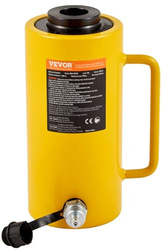 VEVOR 30Ton 4 Inch Stroke Hollow Hydraulic Cylinder Jack 66000LBS Lift Cylinder Industrial Durable Automotive Body Bending, Yellow
