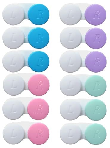 Erewa 12 Pack Contact Lens case Contact Lens Holder Box Soak Storage Kit(Assorted Color)