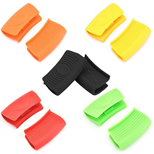 Gativs 5 Paires Manique de Cuisine en Silicone Gants de Cuisine Silicone Gants de Four Pot Grip Support de Poignée en Silicone Anti-Hot Pot Clip Résistant à la Chaleur pour Accessoires De Cuisine