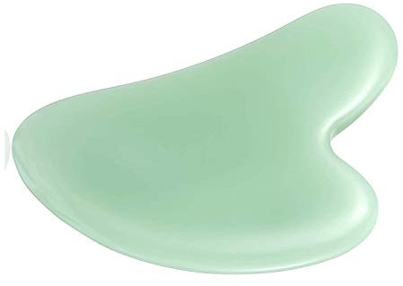 Gua Sha Strumento di Massaggio In Pietra di Giada Naturale - Adatto per Spa, Agopuntura e Skincare Viso - Accessori Antirughe per Donna