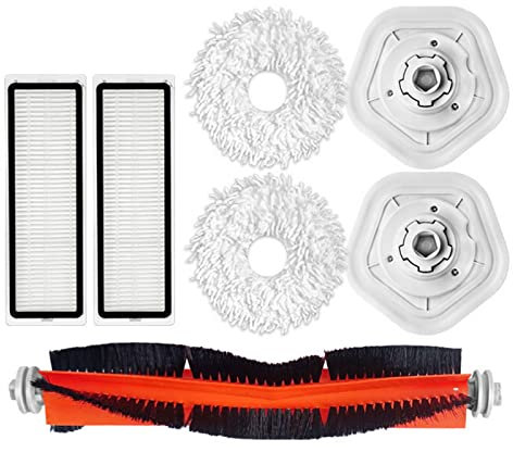 HUAYUWA Staubsaugerzubehör Set Ersatz passend für Dreame Bot W10/W10 Pro Roboter Staubsauger Ersatzteile, 1 Rollenbürste + 2 Filter + 2 Reinigungslaschen + 2 Wischhalterung