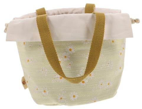 Cabilock Box Grau Schule Handlich Bento Halter Falten Arbeit Muster Damen Wiederverwendbarer Behälter Beutel Picknicktasche Tragbar Gänseblümchen Mädchen Taschen Aufbewahrung Outdoor