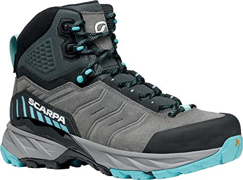 Scarpa W Rush TRK GTX Grau - Gore-Tex Leichter agiler Damen Gore-Tex Wanderschuh, Größe EU 42 - Farbe Midgray - Aqua
