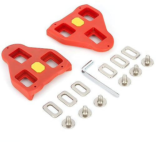 Cleats für Fahrradschuhe kompatibel mit Peloton Look Delta Cleats (9 Grad Float Rot) Ersatzcleats, Indoor Cycling & Road Bike Cleat Set, Vollständig kompatibel mit Peloton Bikes Pedals and Shoes