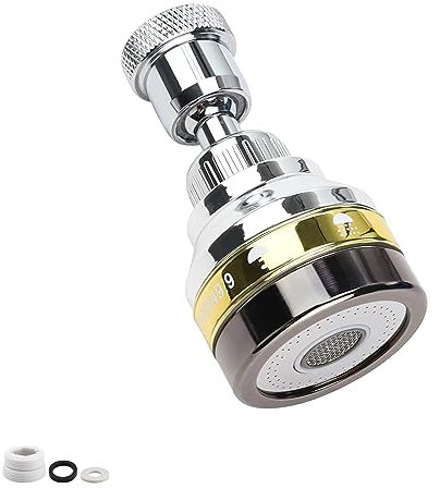 JANDH Schwenkbarer Wasserhahn Aufsatz mit Strahlregler und Filter - Wassersparend und Spritzwassergeschützt für Küche und Bad