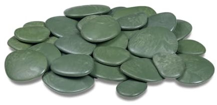 Tecnokit Tera Pierres pour vases et Aquariums, Galets décoratifs colorés en Plastique, Cailloux de Jardin, différentes Couleurs, Couleur Verte, Taille 3-4 cm (Large, Vert)