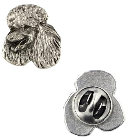 Art-Dog Unikate Silber Hund Anstecknadel - Versilbert Handmade - Broschen Frauen - Lustige Pins - Silber Brosche Schmuck - Pudel – 2x1,8x3cm