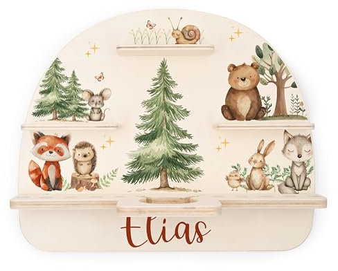 Kidsmood - Personalisiertes Tonie Regal | Wandregal Kinderzimmer für Tonie Box & Hörfiguren mit abgerundeten Ecken & Kanten | Tonie Box Regal mit Magnetplättchen als personalisierte Geschenke Kinder