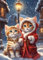 GLXPOG Diamond Painting Set für Erwachsene, Katzen DIY 5D Diamant Painting,Winter Diamond Dots Malen nach Zahlen Diamant Anfänger, Home Wall Decor 30x40cm