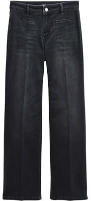 someday Damen Flared | Long Flared Jeans Carie French aus stretchigem BCI Cotton Mix Raven Black, 40
