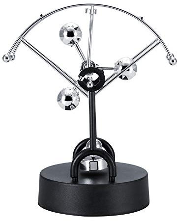 Perpetual Motion Desk,Educational Physics Mechanics Science Toy,Semi Globe Shape Revolving Gadget,Kinetic Art Toy,for Office Adults Women Men Swing Ball Home Table Ornament