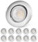 LED Einbaustrahler 230v Dimmbar 68-75mm 6W IP44 Ultra Flach LED Spots 3000K Deckenspots für Badezimmer Wohnzimmer 45°Schwenkbar Einbauleuchten Küche Spots Deckenleuchte 10er Set