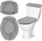 2 Stück Toilettensitzbezug WC Sitzbezug Toilettenbezug Elastizität Deckelbezug und Tankschutzabdeckung Atmungsaktiv Toilettendeckelbezug für die meisten Toilettendeckel(Grau)