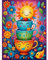RICUVED 5D Diamond Painting Cartoon Teetasse Diamant Painting Bilder Diamond Art Erwachsene Full DIY Sonne Diamant Kunst Malerei Stickerei Set Kreuzstich 30x40cm