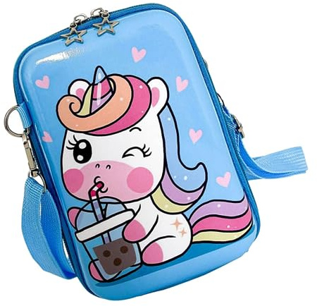 Healvian Einhorn Cartoon Münzbeutel für Kinder aus PVC mit Reißverschluss