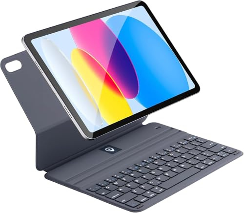 QUARK Smart Keyboard Folio per iPad di 11a e 10a generazione, tastiera magnetica ultra sottile con custodia per iPad 11 A16 2025 e 10a generazione da 10,9 pollici, con 2 angoli di visione, nessuna