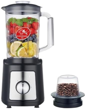 Blender 2-in-1 Juicer with Glass Jug, 1000W Health Food Processor, 1.5L Capacity, Efficient Smoothie Blending with Stainless Steel Blades