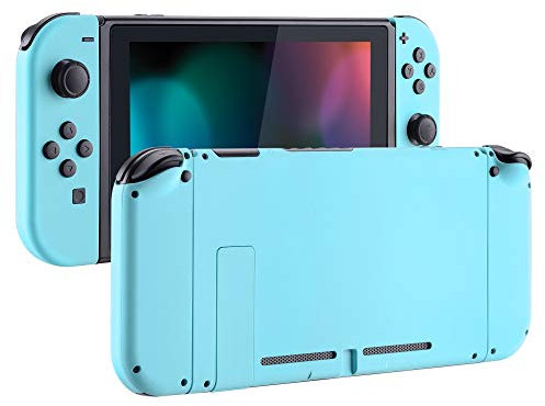 eXtremeRate Carcasa con Botones para Nintendo Switch - Funda Protectora de Reemplazo para Joycons y Consola, Shell de Bricolaje con Teclas para Nintendo Switch Accesorios (Azul Turquesa)