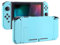eXtremeRate Carcasa con Botones para Nintendo Switch - Funda Protectora de Reemplazo para Joycons y Consola, Shell de Bricolaje con Teclas para Nintendo Switch Accesorios (Azul Turquesa)