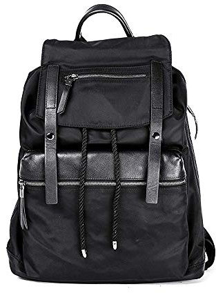 Zedelmaier Vintage Rucksack mit Lederapplikation Schulrucksack Retro Reisetasche für Jungen und Mädchen