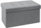 BRIAN & DANY Faltbarer sitzhocker Leinen Sitzbank mit Stauraum, Grau, 76 x 38 x 38cm