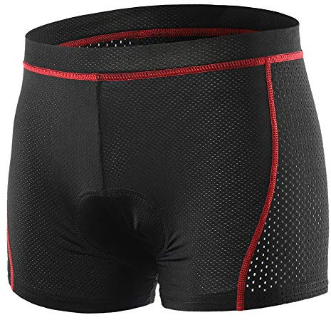 Lixada Herren Radsport-Shorts mit Gel gepolstert, atmungsaktive Unterwäsche, MTB / Fahrrad / Wandern, L, Rot