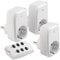 revolt Funksteckdosen Set: 3er-Set Funk-Steckdosen mit Fernbedienung, 30 m, 3.680 Watt/16 A, weiß (Funksteckdose mit Fernbedienung, Stecker mit Fernbedienung, Ferngesteuerte)