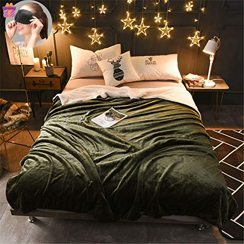Cobijas de Invierno Grandes, Morbuy Cachemir de Cordero Bedding Manta de Felpa Suave Aire Acondicionado de Oficina Mantas de Sofá Cama para Bolsa de Dormer (90*130cm,Verde pardusco)