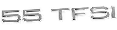 Schriftzug 55 TFSI Aufkleber Emblem Logo chrom
