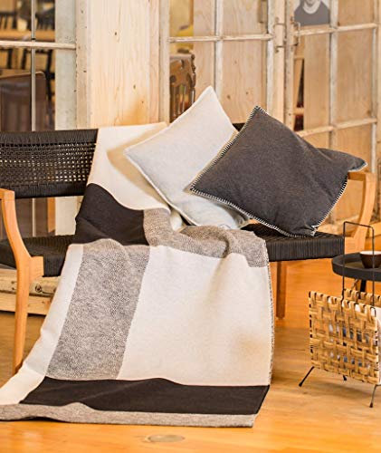 David Fussenegger [W] Baumwollüberwurf Colorblock schwarz, 220x145 cm