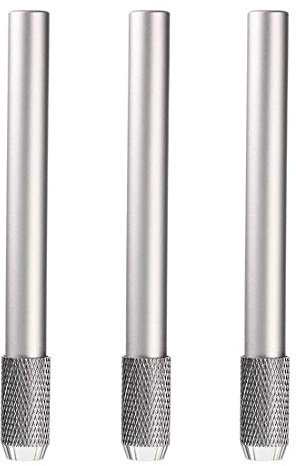 3 Stück Einzelner Kopf Bleistiftverlängerung Bleistift Extender Halter für Bleistift Buntstifte, Verstellbar Aluminiumlegierung Werkzeug Stiftverlängerung
