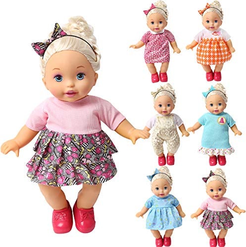 NA BOBO Clothes Set of 6 for 12-14-16 Inch Alive Lovely Baby Doll Clothes Dress Outfits Costumes Dolly Pretty Doll Cloth Handmade Girl Christmas Birthday Gift