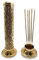 Porte encens (encensoir) en Laiton doré - 27 cm de Haut, Base de 8 cm et Couvercle de 5 cm - Poids: 155 g. Porte encens pouvant contenir Jusqu’à 5 bâtons.