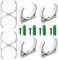 None-Branded 6 x Wandbefestigungs-Clip-Halterung für Kühlschrankfilter, Unterspüle und Wasserkühler (4 x Einzelklemmen + 2 x Doppelklemmen) mit Schrauben