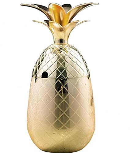 Ruluti Ice Bucket Pineapple Stainless Steel Metal Cups 500ml Beer Mug with Lid Drinking Cups Bar Tool