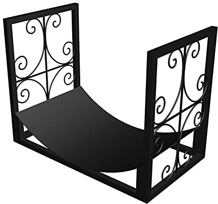 Holzlager Heavy Duty Brennholzregal Holzwiege, Outdoor Garten Hinterhof Rostbeständiges Kaminholzregal, Schmiedeeisen Lüftungsholzlagerregal, Schwarz