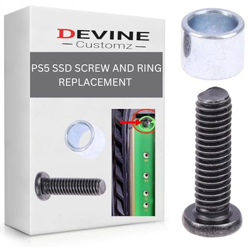 DevineCustomz Compatible PS5 Mounting Solid State Disk SSD Screw Nut Console Motherboard Metal Screws