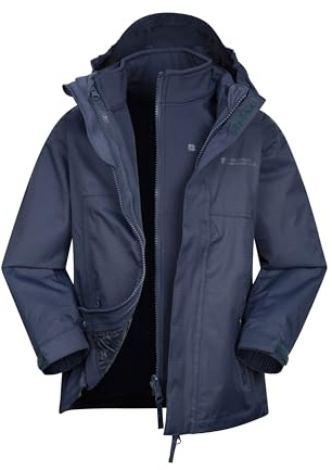 Mountain Warehouse Bracken Extreme Kids 3 in 1 Jackets - Waterproof Boys & Girls Rain Jacket, Breathable, Taped Seams, Mesh Lined Kids Coat - For Spring Summer Navy 5-6y