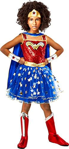 Rubies Mädchen DC Wonder Woman Tutu Kleid mit Umhang und Diadem für Mottoparty und Halloween, Groß