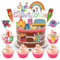 24 Stück Schulanfang Tortendeko bunt Schulanfang Cupcake Topper Einschulung Cupcake Topper Set für Junge Mädchen 1. Schultag Schulanfang Party Deko