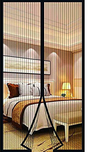 Magnétique pliant moustiquaire porte fenêtre balcon cuisine Salon Balcon porte magnétique, 135x250cm, non rétractable, personnalisable, noir
