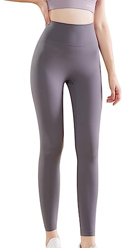 Sport Leggings Damen High Waist Po Push Up Leggins mit Bauchkontrolle Rücken Kreuz Sportleggings Blickdicht Gym Workout Fitnesshose Elastische Sporthose Yogahose für Mädchen Frauen (Grau, XL)