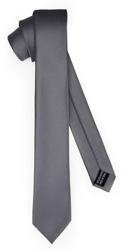 Ladeheid Klassische Herren Krawatte, matt, Perfekt für Büro & Festlichkeiten, Vielfältige Farben - Ideal für Geschäftsmeetings, Hochzeiten TMM-5 (150cm x 5cm, Graphite)