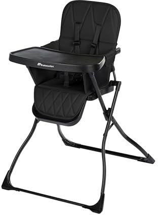 Bebeconfort Lily, chaise haute pour bébé, 6 mois à 3 ans, 9 à 15 kg, pliage ultra compact, légère (4 kg), facile à nettoyer, confort rembourré, pliage facile d’une seule main, Tinted Graphite